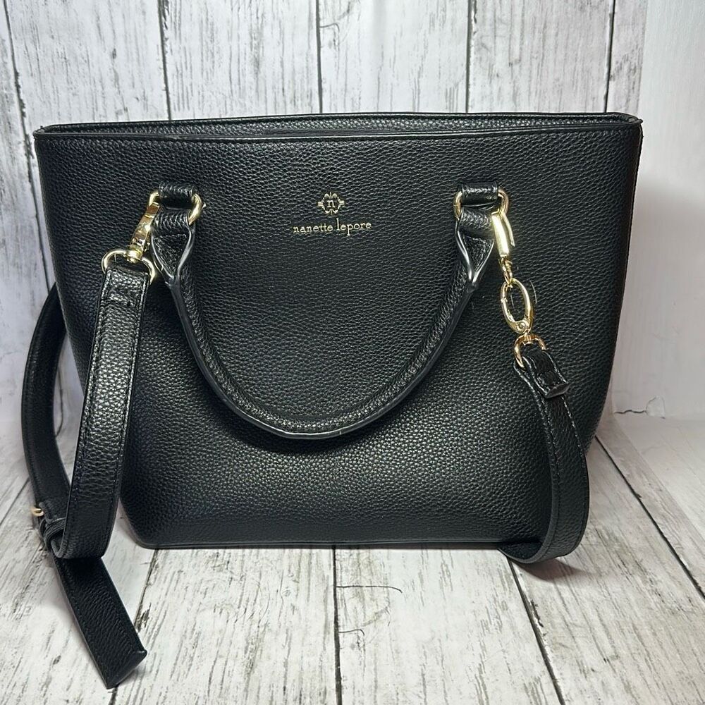 NANETTE LEPORE Convertible Faux Leather‎ Pebbled Textured Tote Handbag Purse